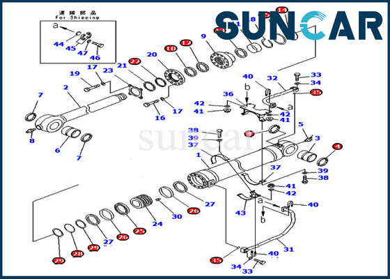 Arm-Eimer-Zylinder-Öldichtungs-Ausrüstung 707-99-76141 7079976141 für PC400-7 PC400LC-7 KOMATSU Bagger