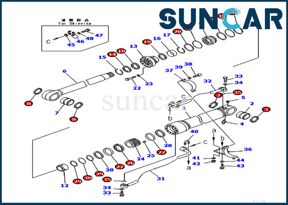 PC400-7 PC400LC-7 KOMATSU 707-99-72310 7079972310 Boom-Rollsiegel Kit Excavator Service Kits