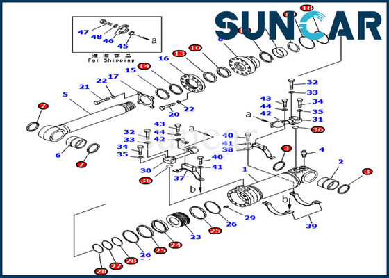 707-99-47821 7079947821 untere Reparatur-Sets Dump-Rollsiegel-Kit Wear Resistances PC400-7 PC400LC-7 KOMATSU