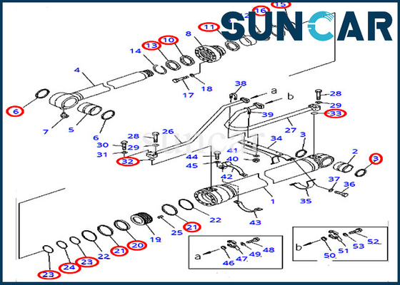 707-99-50650 modelliert Eimer-Rollsiegel Kit Service Kit Fits PC400LC-8 PC400-8 KOMATSU Ausrüstungen