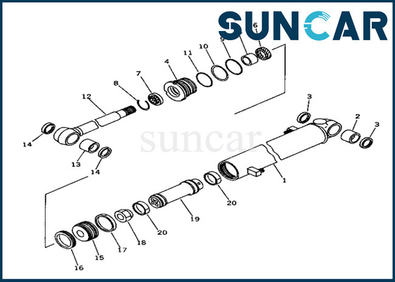 Arm-Rollsiegel Kit Komatsu Fits PC40-6 der Arm-Zylinder-Dichtungs-Ausrüstungs-20T6302160 20T-63-02160