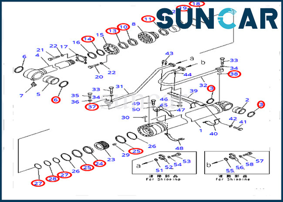 707-99-50720 7079950720 schwere Ausrüstung Service-Kit Bucket Cylinder For Komatsus PC400-7 PC400LC-7