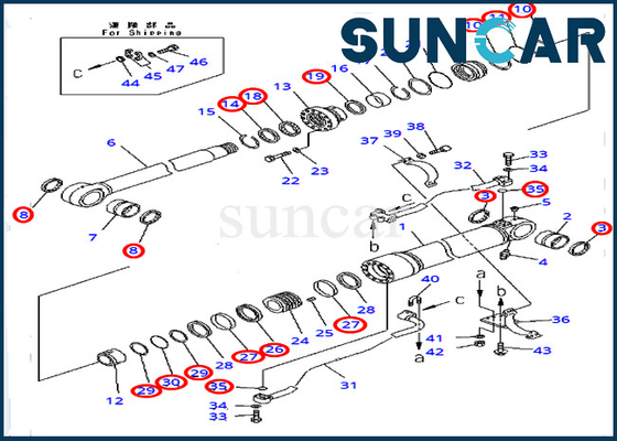 Hydrozylinder der Boom-Reparatur-Dichtungs-Ausrüstungs-707-99-72320 für Überseemodelle version KOMATSU PC450-8 PC400-7