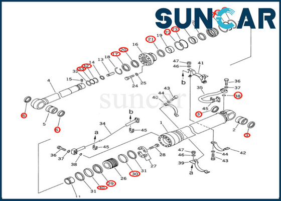 KOMATSU bewaffnen Rollsiegel Kit Bucket Cylinder Seal Kit 7079968510 707-99-68510 KOMATSU für PC400 PC400-6Z