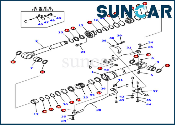 Dichtungs-Ausrüstung 707-99-67871 7079967871 Boom-Hydrozylinder-Reparatur-Sets für PC450-8R PC400LC-8 KOMATSU
