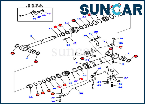 PC400-8 PC400LC-8 KOMATSU 707-99-67091 7079967091 Boom-Service-Kit Wear Resistance Cylinder Oil-Dichtungs-Ausrüstung