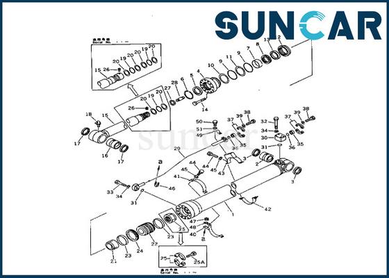 KOMATSU-Arm-Zylinder-Service-Ausrüstung 208-63-62100 2086362100 Arm-Rollsiegel Kit For PC400-3 PC400LC-3