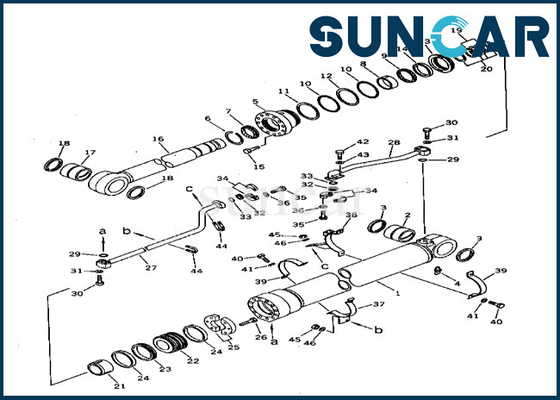 Boom-Rollsiegel-Reparatur-Set 208-63-54101 2086354101 Boom-Rollsiegel Kit Komatsu Fits PC400-3 PC400LC-3