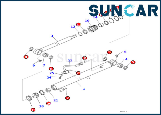 KOMATSU-Eimer-Rollsiegel-Ausrüstung 707-98-15780 7079815780 für PC45MR-5 PC45MR-5 Eimer-Zylinder-Dichtungs-Ausrüstung