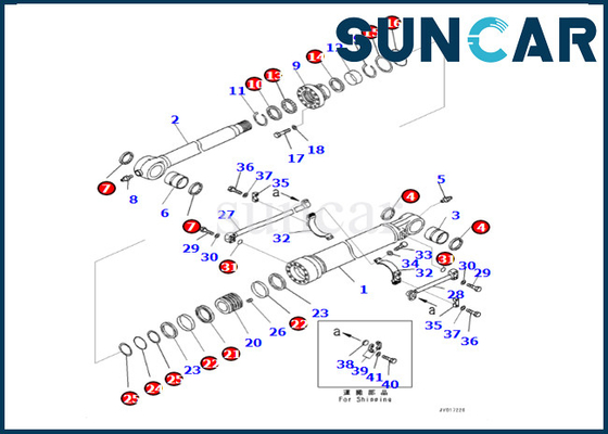 Eimer-Rollsiegel Kit For PC490LC-10 PC490-10 des Eimer-Zylinder-Reparatur-Set-707-99-72070 7079972070 KOMATSU