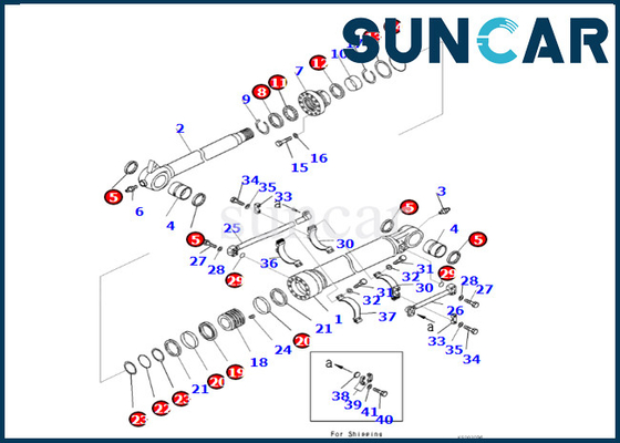 KOMATSU 721-98-00590 7219800590 Eimer-Zylinder-Reparatur-Set Eimer-Rollsiegel-Kit Fitss PC490LC-10 PC490HRD-11E0
