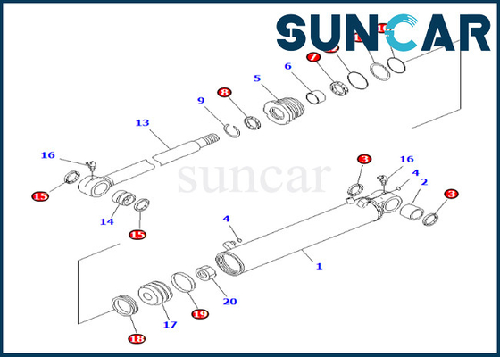 707-98-29650 7079829650 Entferner-Rollsiegel Kit Komatsu For PC600-8 PC600LC-8 PC800LC-8