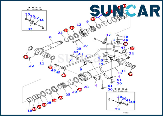 KOMATSU 721-98-00220 7219800220 Arm-Rollsiegel Kit Bucket Cylinder Seal Kit für PC650LC-11 PC700LC-11