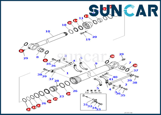 Rollsiegel Kit For PC500LC-10R PC500LC-10M0 KOMATSU 7219804010 Eimer-721-98-04010