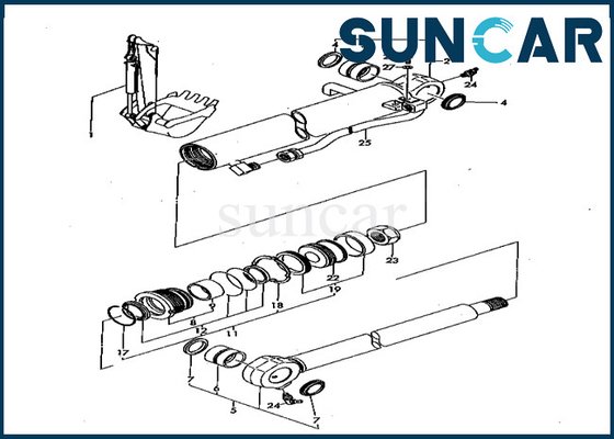 Des Eimer-YM172157-99420 Eimer-Zylinder-Service Kit Komatsu For PC50FR-1 Rollsiegel-der Ausrüstungs-YM17215799420