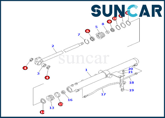 707-98-12320 7079812320 Dia-Arm-Zylinder-Reparatur-Dichtungs-Ausrüstung Dia-Arm-Rollsiegel-Kit Fors PC50UU-2 KOMATSU
