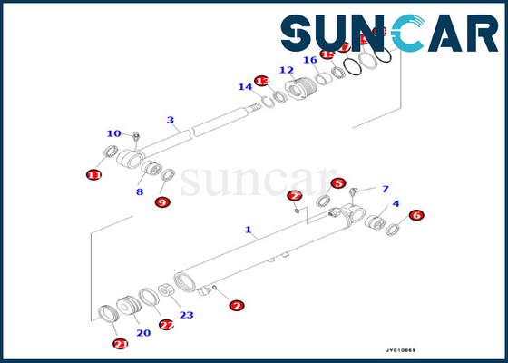 Boom-Schwingen-Zylinder-KOMATSU-Service-Ausrüstung 707-98-29680 7079829680 Boom-Schwingen-Rollsiegel Kit For PC55MR-3 PC55MR-5