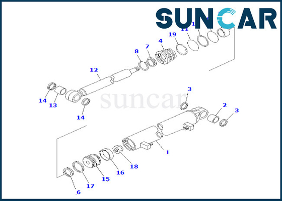 23B-63-01260 23B6301260 Blatt-Seiten-Schieberollsiegel Kit For GD623A-1 GD521A-1 KOMATSU