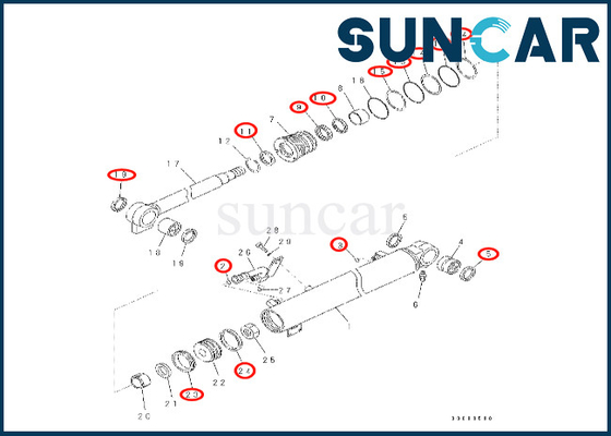 Boom-Rollsiegel Kit Komatsu 707-99-26570 7079926570 Boom-Zylinder-Dichtungs-Ausrüstung der Sitz-PC57-7