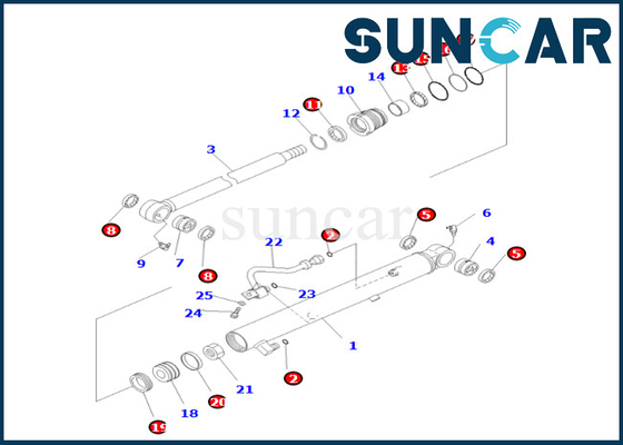 707-98-26200 7079826200 Eimer-Rollsiegel Kit Bucket Cylinder Sealing Kit der Sitz-PC55MR-3 KOMATSU
