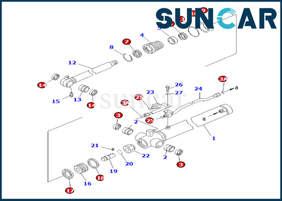 Arm-Rollsiegel-Ausrüstung 7079826710 707-98-26710 KOMATSU für Rollsiegel-Reparatur-Set des Arm-PC58UU-3
