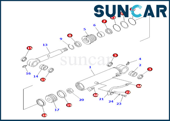 Offsetrollsiegel 7079829700 Kit Fits PC58UU-3 KOMATSU 707-98-29700 glich Zylinder-Dichtungs-Ausrüstung aus