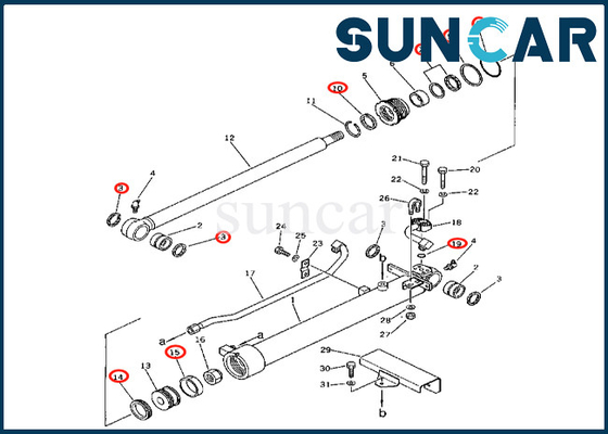 Eimer-Zylinder-Reparatur-Set der KOMATSU-Eimer-Rollsiegel-Ausrüstungs-2016326700 201-63-26700 der Sitz-PC60-2 PC60U-3