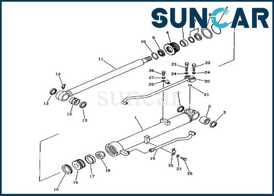 201-63-56100 2016356100 Boom-Zylinder-Dichtungs-Ausrüstung Boom-Rollsiegel-Kit Fitss PC60-3 KOMATSU