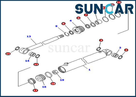 707-99-14400 7079914400 passt Bagger Service Kit Komatsu Parts PC400LC-6Z für Rohr Looper-Zylinder