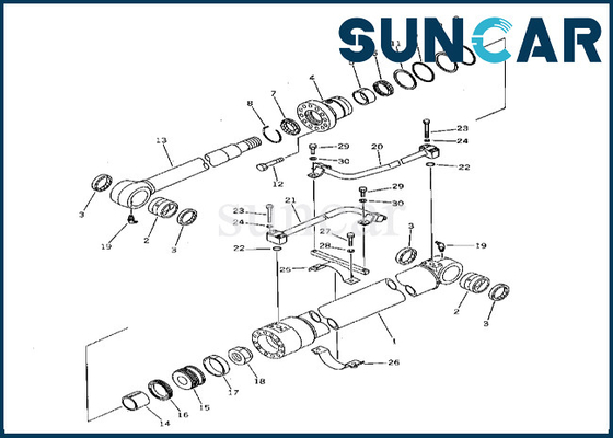 201-63-02010 2016302010 Boom-Rollsiegel-Reparatur-Set Boom-Rollsiegel-Kit Komatsu Fors PC60-5 PC60L-5