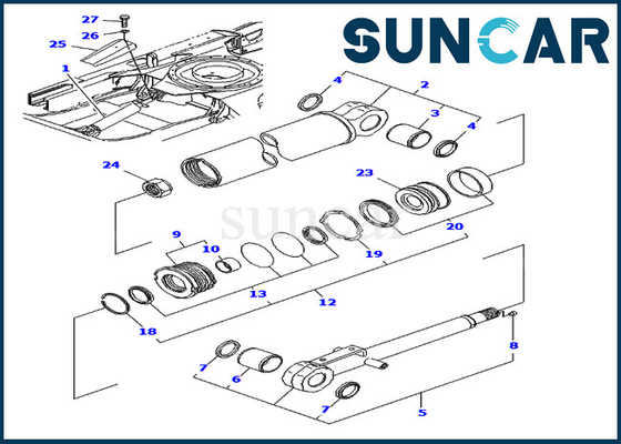 Service-Ausrüstungen der Blatt-Zylinder-Reparatur-Dichtungs-Ausrüstungs-YM172151-72940 KOMATSU für PC40FR-1 PC50FR-1 Modell-Bagger