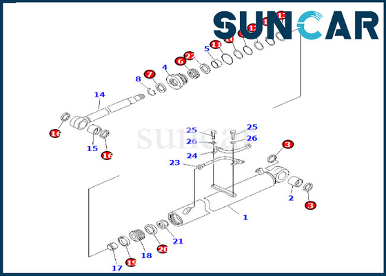 707-99-36660 7079936660 Boom-Zylinder-Service-Ausrüstung KOMATSU-Boom-Rollsiegel-Kit Fors PC60-7