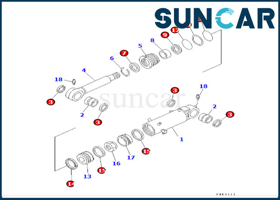 707-98-43170 7079843170 Blatt-Zylinder-Dichtungs-Ausrüstung Blatt-Rollsiegel-Kit Fors PC60-7E PC60-7 KOMATSU