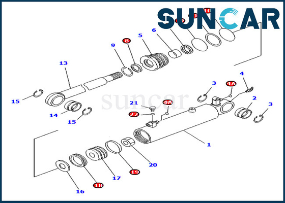 707-98-13610 7079813610 innere Teile Winkel-Rollsiegel-Kit Fits Fors PC40MR-1 PC45MR-1 KOMATSU