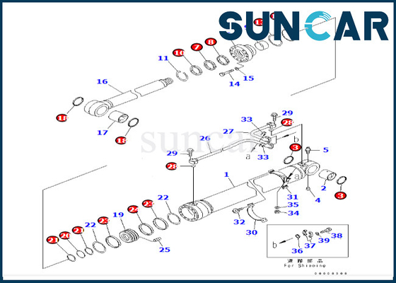 707-99-69700 7079969700 Boom-Rollsiegel Kit For PC600LC-6A PC600-8 PC600-7 KOMATSU