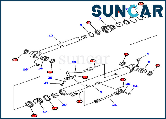 PC40MRX-1 PC45MRX-1 KOMATSU 707-98-25970 Eimer-Zylinder-Reparatur-Robbe Kit For North America Excavator
