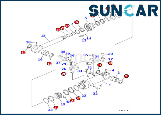 KOMATSU-Unterseiten-Dump-Rollsiegel-Ausrüstung 707-99-56220 7079956220 Sitze PC600LC-6A PC600-8