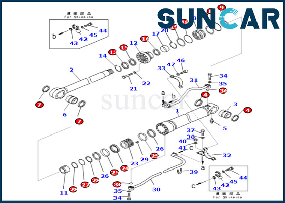 707-99-68480 7079968480 Boom-Rollsiegel Kit Komatsu Fits PC700LC-8E0 PC650LC-8E0