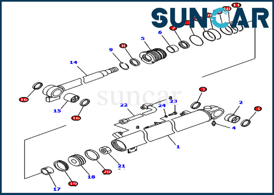 KOMATSU 707-98-34610 7079834610 Boom-Rollsiegel-Reparatur Kit For Equipment Models PC40R-8 PC45R-8