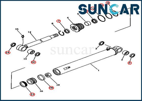 PC45-1 KOMATSU Service zerteilt 707-98-25620 das 7079825620 Boom-Schwingen-Rollsiegel Kit Repair Kits