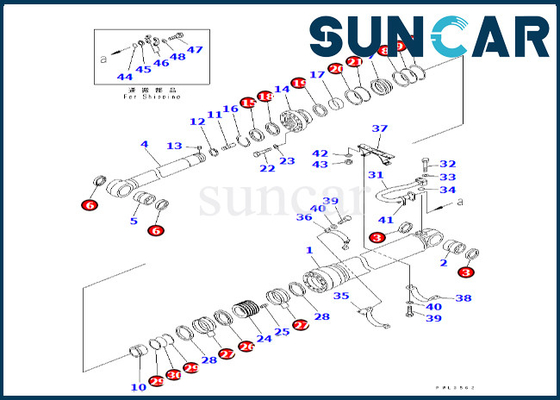 KOMATSU 707-99-77170 7079977170 Arm-Zylinder-Reparatur-Set Arm-Rollsiegel-Kit Fors PC600LC-6A