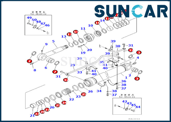 707-99-68690 7079968690 Eimer-Zylinder-Reparatur-Set Eimer-Rollsiegel-Kit Fitss PC600LC-6A KOMATSU