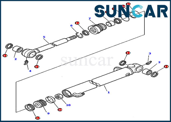 878000017 Baumaschinen Eimer-Zylinder-Reparatur-Dichtungs-Kit For Excavators 245 PC45-1 KOMATSU