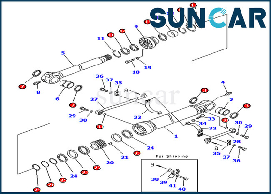 707-99-59760 7079959760 Eimer-Zylinder-Siegel-Kit für innere Teile Komatsu PC450-8 PC450LC-8 PC490LC-10