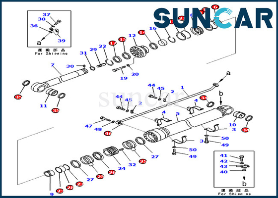 721-98-01370 modelliert Arm-Dichtung Kit Hydraulic Cylinder Repair Kit für KOMATSU PC650LC-11 PC700LC-11 Teile