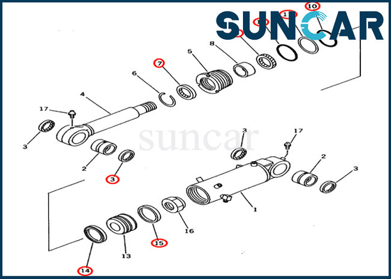 707-98-43130 7079843130 Service-Teile Blatt-Rollsiegel-Reparatur-Kit For Modelss PC60-7 PC70-7 PC70-7E