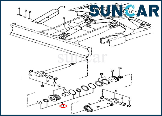 YM172187-72040 YM17218772040 versiegelnde Ausrüstungen Blatt-Zylinder-Reparatur-Kit Excavators PC70FR-1 KOMATSU