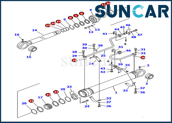 Des Eimer-PC750-6 Bagger Cylinder Service Parts Reparatur-Dichtungs-der Ausrüstungs-707-99-69660 7079969660 KOMATSU
